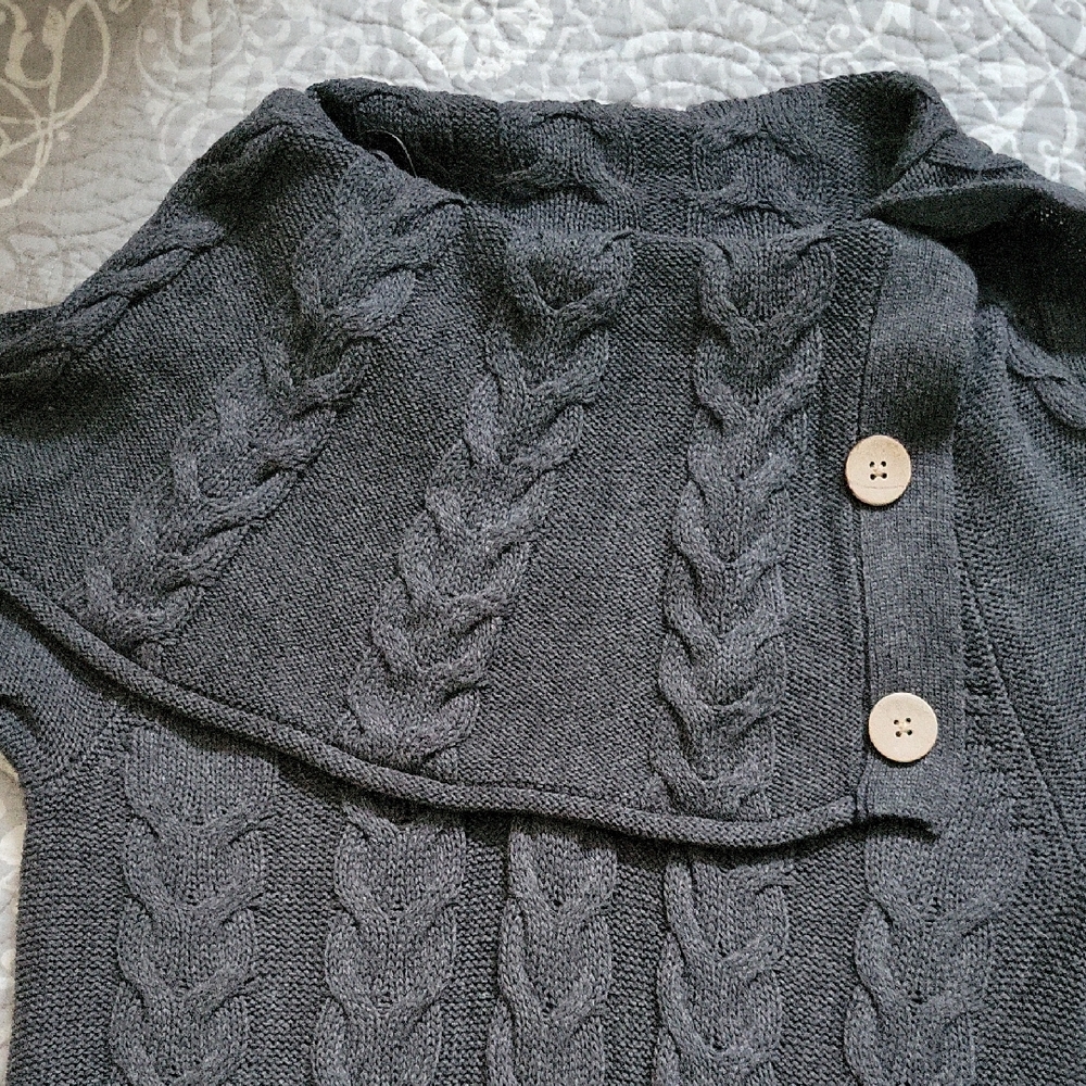 Akini Women's Cable Knit Sweater Dress - Dark Gray - Picture 6 of 6